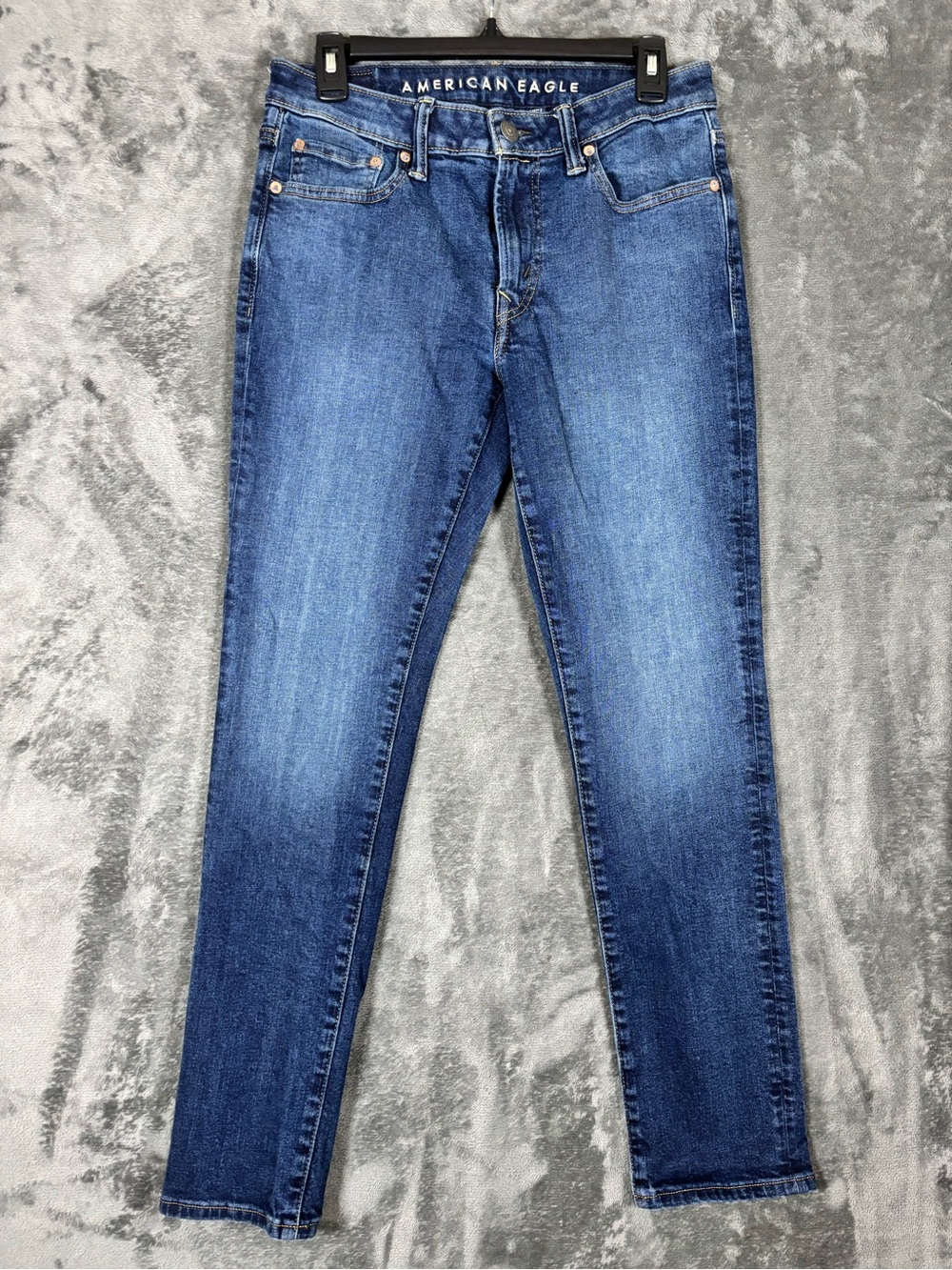 American Eagle Airflex+ Slim Straight Jeans Mens 34x36 Medium Wash‎ Blue Stretch